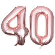 40 Inch Number 40 Balloon for Party Festival Decorations Birthday Anniversary Jumbo Foil Balloons Supplies Photo Props